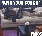 F yo couch gif - Furthermore, GIF opens on Apple’s mobile devices, including iPhone and iPad, which makes it more popular than Adobe Flash. GIFs open easily on almost all image-viewer applications, web browsers, and operating systems. To open a GIF for the purposes of editing it, use an application such as Adobe Photoshop.